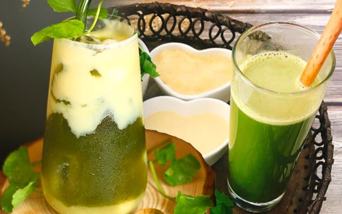 Sinh tố rau má sữa dừa