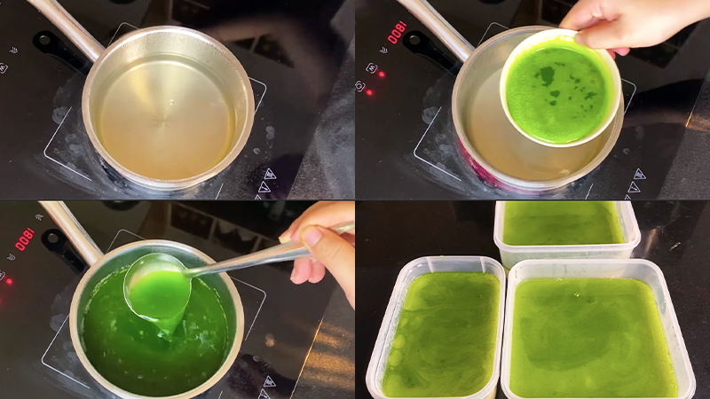 Cách làm thạch rau câu từ bột rau má siêu đơn giản và nhanh gọn