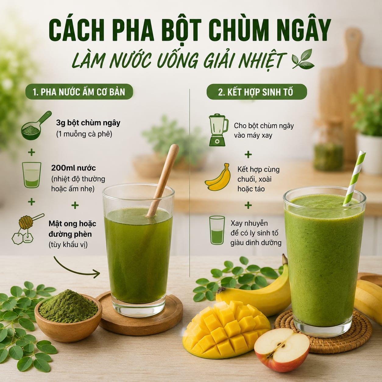 Cách sử dụng bột chùm ngây