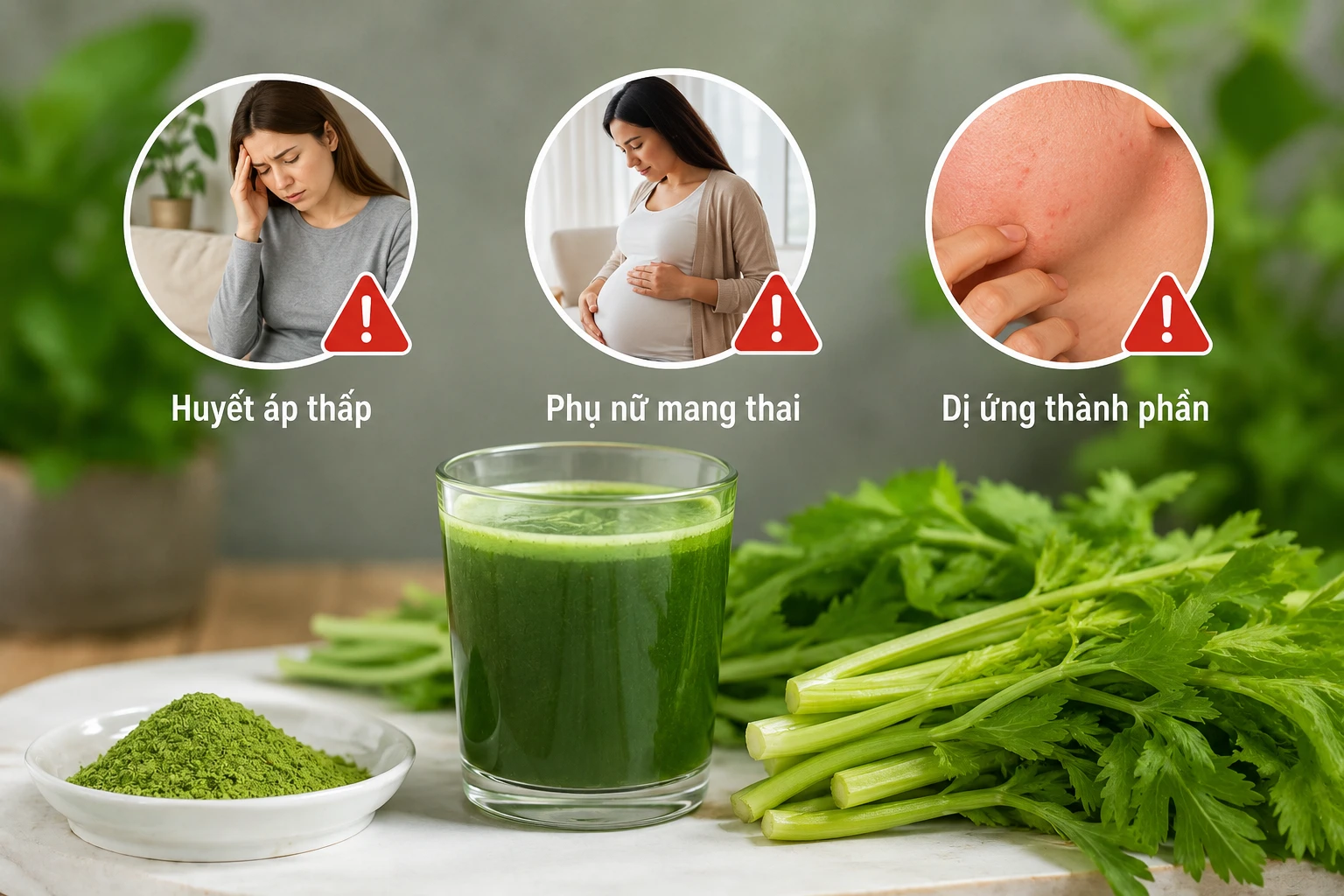 Những lưu ý quan trọng khi uống bột cần tây