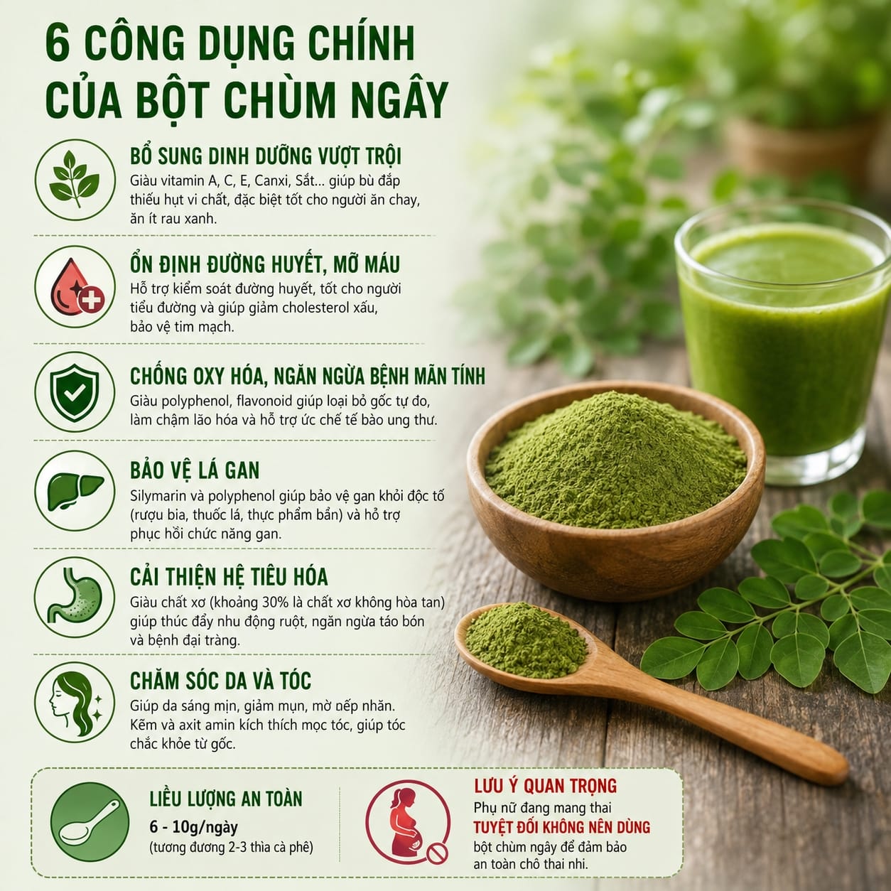 Tác dụng bột chùm ngây